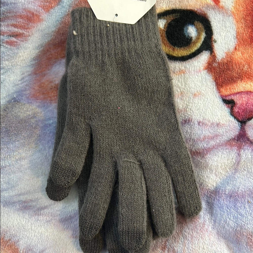 Gray Knit Men's Gloves